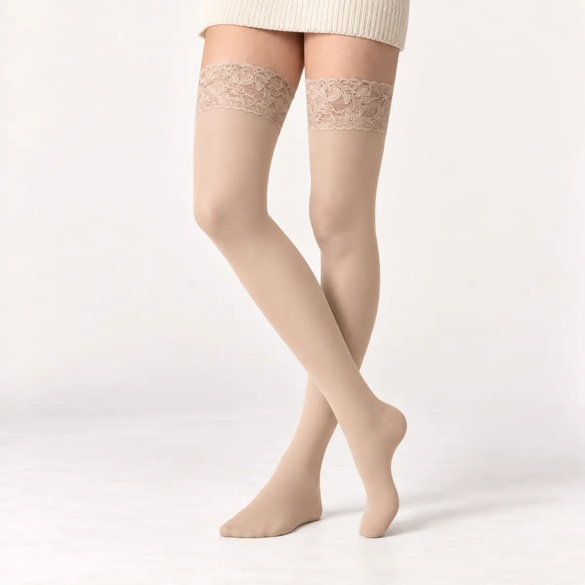 Sox4Life Halterlose 70den in Macadamia